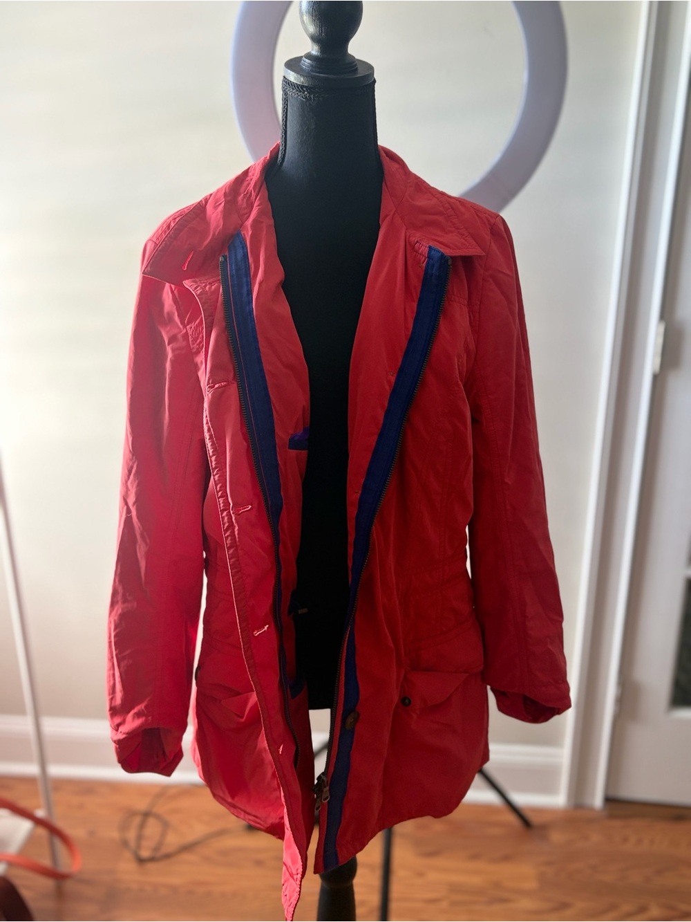 Faconnable Red Jacket with Navy Trim